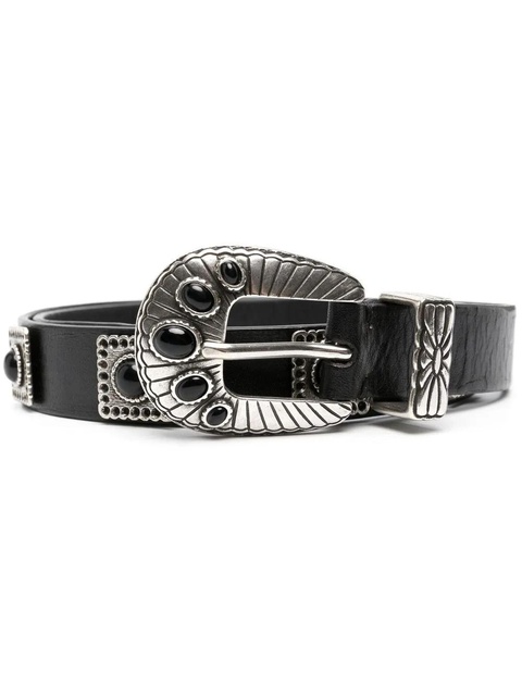 Golden Goose stud-embellished leather belt - Black - zdjęcie produktu nr 2