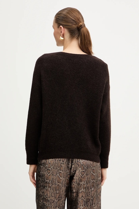 Morgan sweter z domieszką wełny MREINE damski kolor brązowy MREINE - zdjęcie produktu nr 2