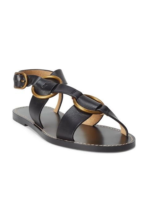 Polo Ralph Lauren sandały skórzane Plo Rng Sandal damskie kolor czarny 818923266002 - zdjęcie produktu nr 1