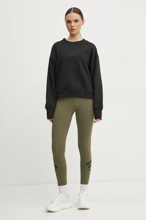adidas bluza ALL SZN damska kolor czarny gładka IX3812 - zdjęcie produktu nr 2