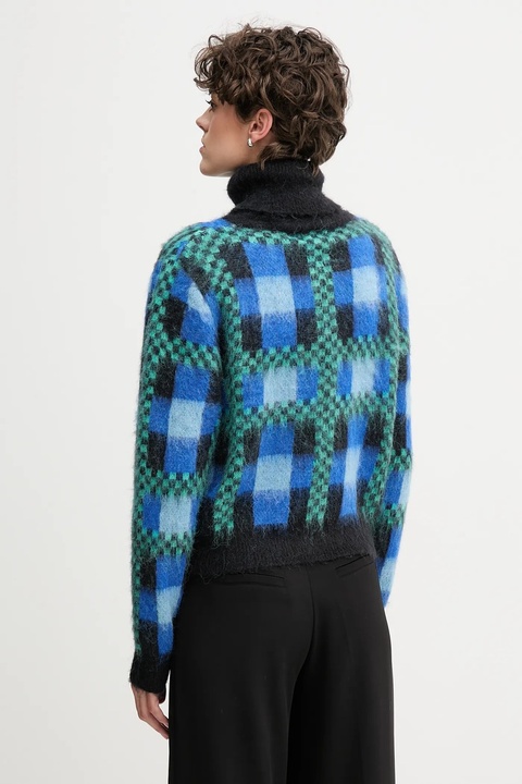 Sandro Ferrone sweter z dodatkiem wełny damski kolor niebieski z golfem S87YBFGAVA - zdjęcie produktu nr 2