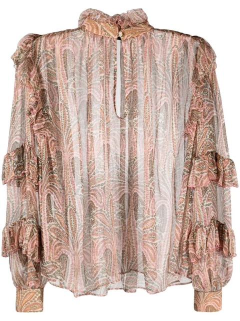 ETRO ruffled paisley-print silk blouse - Pink - zdjęcie produktu nr 1