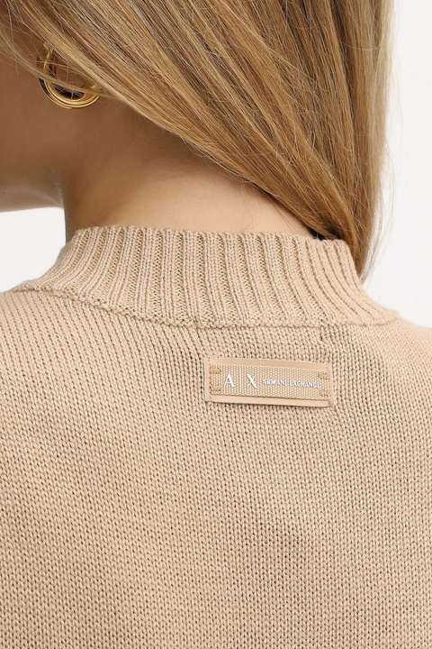 Armani Exchange sukienka z dodatkiem wełny kolor beżowy mini dopasowana XW001308 AF13774 - zdjęcie produktu nr 1