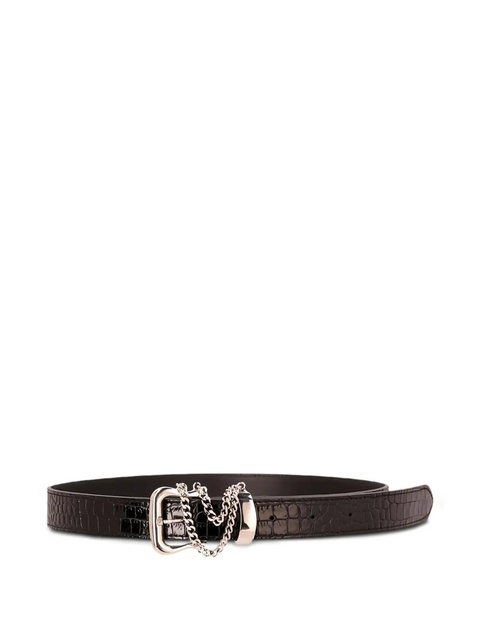 Alessandra Rich crocodile-effect chain-detail belt - Black - zdjęcie produktu nr 1