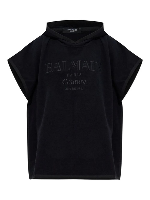 Balmain logo-embroidered poncho - Black - zdjęcie produktu nr 1