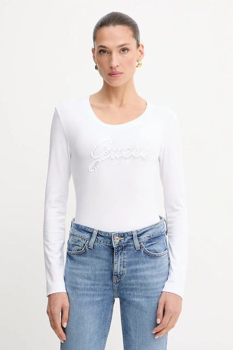 Guess longsleeve kolor biały W5YI26 J1314 - zdjęcie produktu nr 1