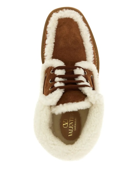 Valentino Garavani VLogo-detail lace-up leather boots - Brown - zdjęcie produktu nr 2