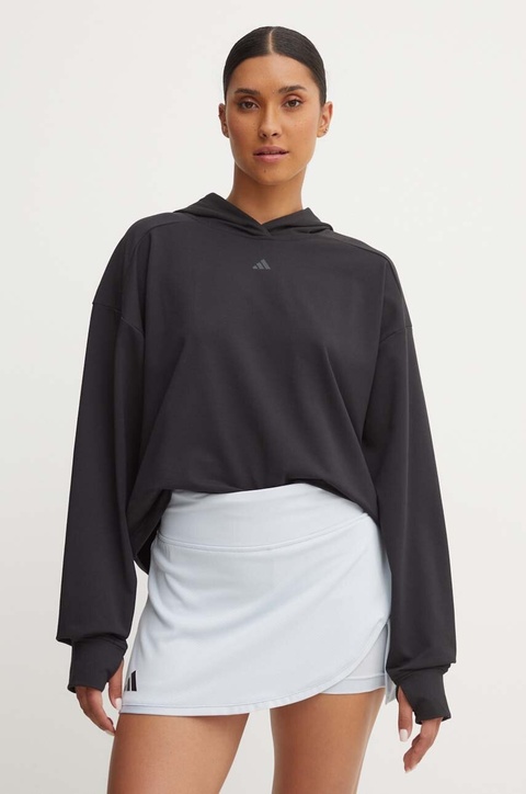 adidas Performance bluza treningowa Power kolor czarny z kapturem gładka IV9219 - zdjęcie produktu nr 1