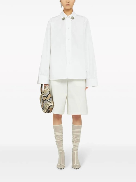 Jil Sander jewel-clip cotton shirt - White - zdjęcie produktu nr 2