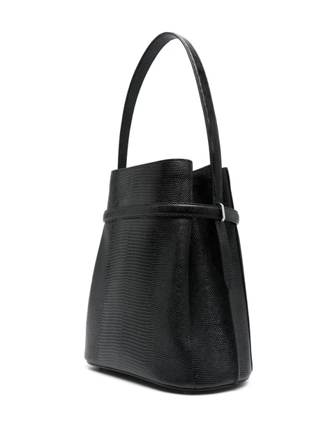 TOTEME snakeskin-effect belted bucket bag - Black - zdjęcie produktu nr 2