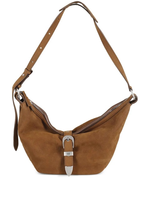 Marge Sherwood buckle-fastening suede shoulder bag - Brown - zdjęcie produktu nr 1