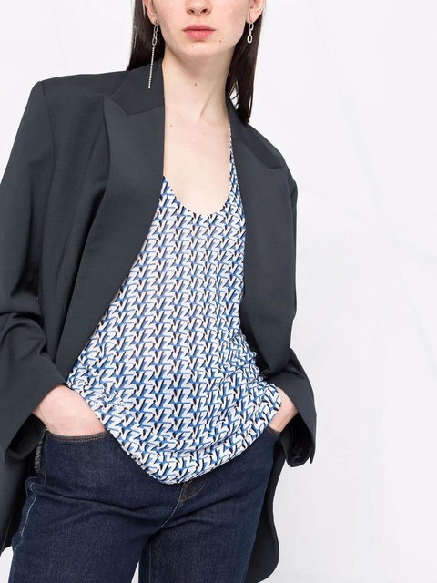 Zadig&Voltaire Lee monogram-print tank top - Blue - zdjęcie produktu nr 2