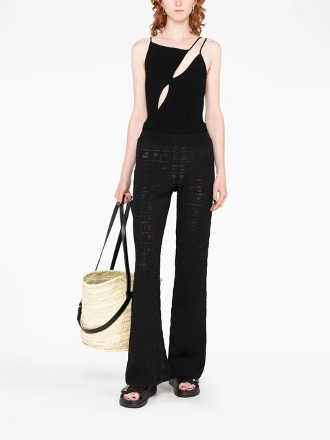 Givenchy logo intarsia-knit flared trousers - Black - zdjęcie produktu nr 2