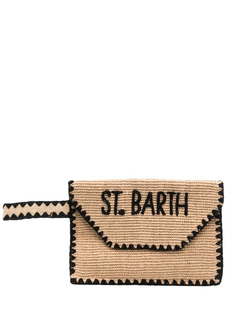 MC2 Saint Barth logo-embroidered clutch bag - Neutrals - zdjęcie produktu nr 1