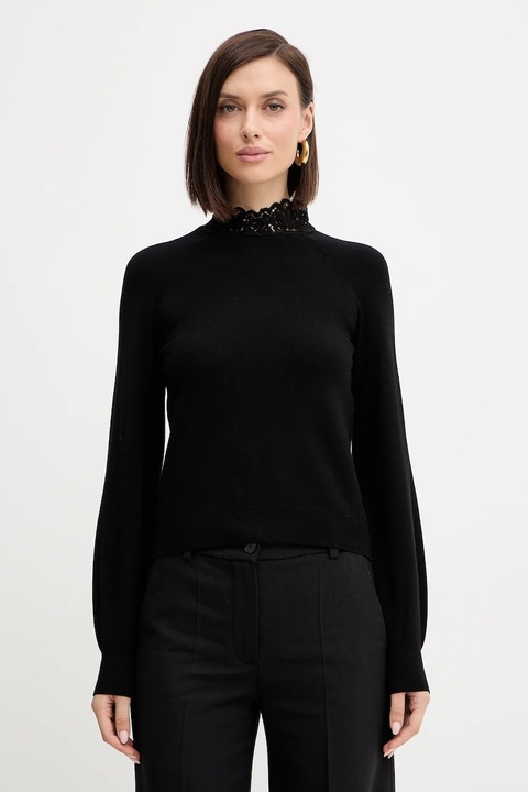 Twinset sweter damski kolor czarny lekki 252TP3391 - zdjęcie produktu nr 1