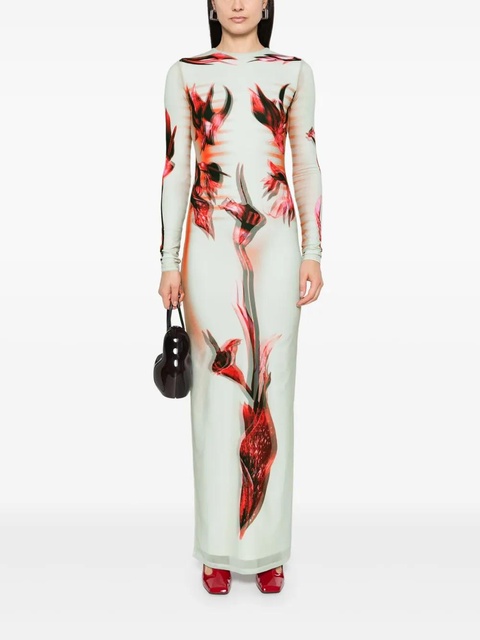 Jean Paul Gaultier double-layered printed maxi dress - Green - zdjęcie produktu nr 1
