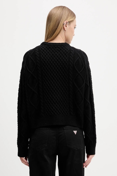 Guess Jeans sweter z dodatkiem wełny damski kolor czarny lekki W5BR09 Z0561 - zdjęcie produktu nr 2