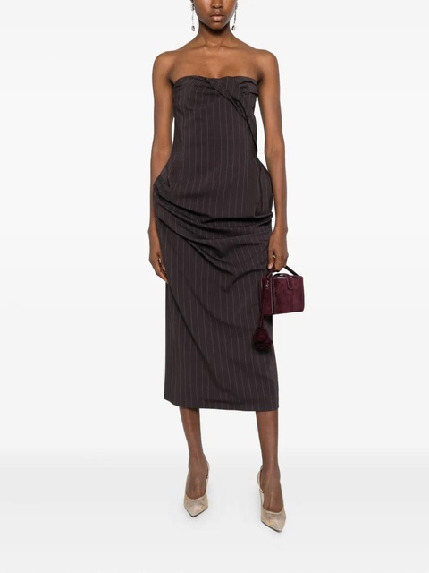 Magda Butrym striped twisted mini dress - Brown - zdjęcie produktu nr 1