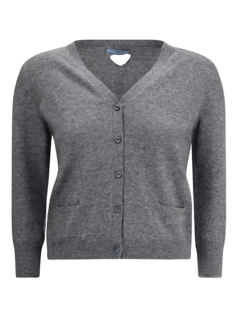 Prada V-neck buttoned cardigan - Grey - zdjęcie produktu nr 1