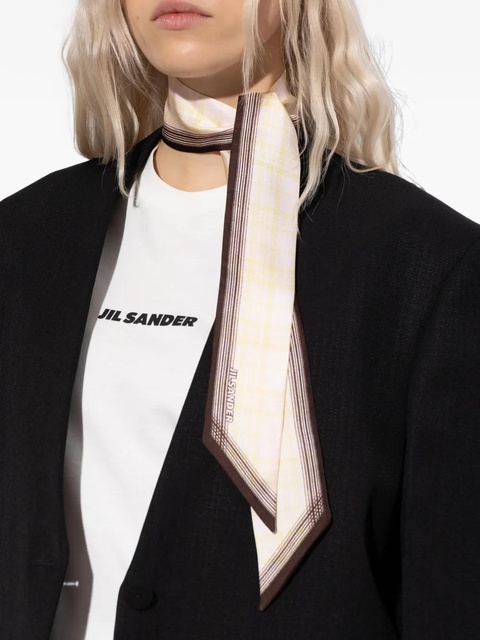 Jil Sander plaid-patter silk scarf - Neutrals - zdjęcie produktu nr 2