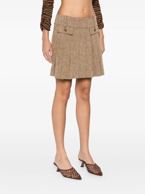 Anna Sui herringbone mini skirt - Brown - zdjęcie produktu nr 2
