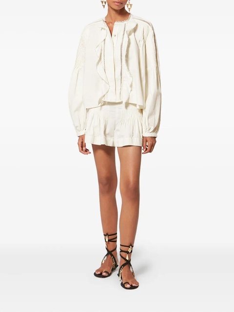 ISABEL MARANT Cybila lace pleated shorts - Neutrals - zdjęcie produktu nr 1