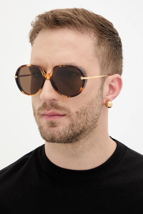 Bottega Veneta okulary przeciwsłoneczne kolor brązowy BV1436S - zdjęcie produktu nr 1