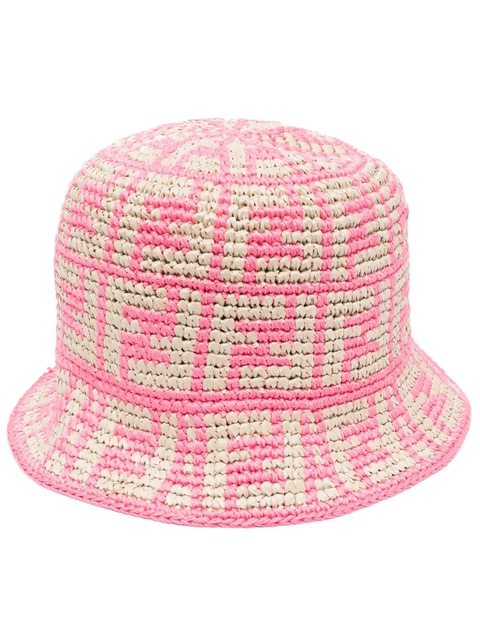FENDI crochet-knit jacquard bucket hat - Pink - zdjęcie produktu nr 1