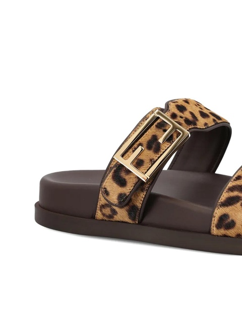 FENDI Feel leopard-print buckle sandals - Brown - zdjęcie produktu nr 2
