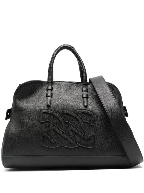 Casadei embossed-logo leather tote bag - Black - zdjęcie produktu nr 1