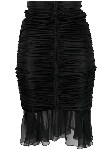 Blumarine silk ruched pencil skirt - Black - zdjęcie produktu nr 1