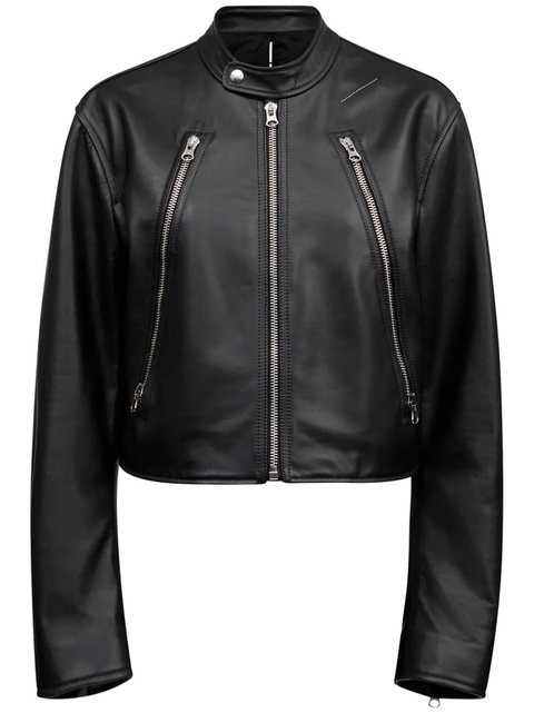 MM6 Maison Margiela leather jacket - Black - zdjęcie produktu nr 1