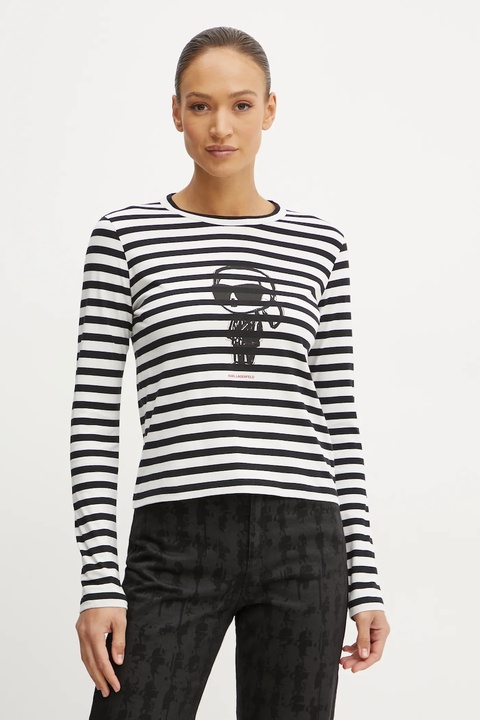 Karl Lagerfeld longsleeve bawełniany kolor czarny A1W17137 - zdjęcie produktu nr 1