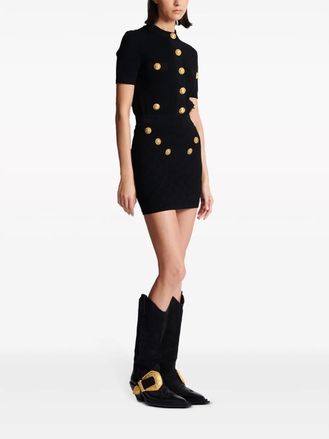 Balmain 6-Button fine-knit mini skirt - Black - zdjęcie produktu nr 2