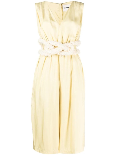 Jil Sander cut-out belted satin jumpsuit - Yellow - zdjęcie produktu nr 1