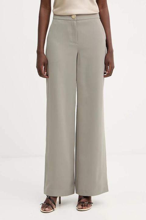 Armani Exchange spodnie damskie kolor zielony proste high waist XW001264 AF16148 - zdjęcie produktu nr 1