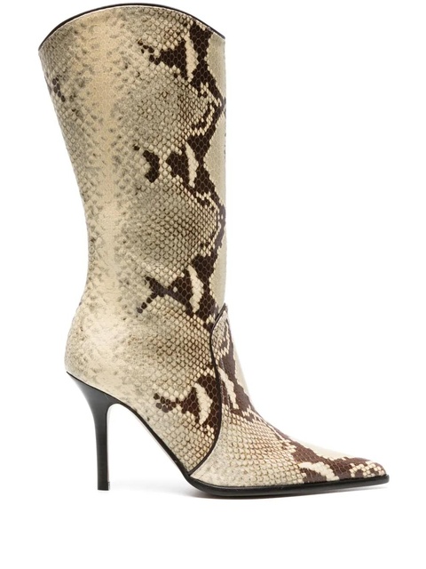 Paris Texas Ashley 95mm snakeskin-effect boots - Yellow - zdjęcie produktu nr 1