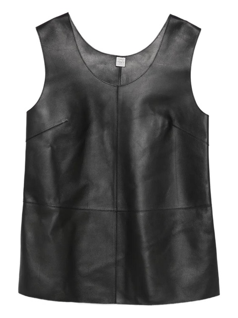 TOTEME scoop-neck leather top - Black - zdjęcie produktu nr 1