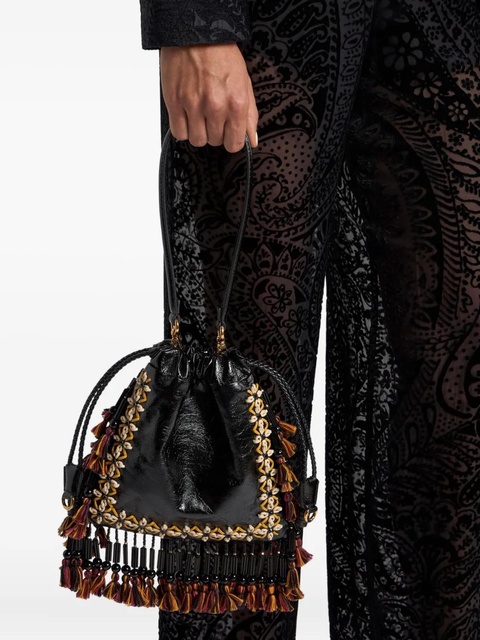 ETRO Kalispera fringing leather small shoulder bag - Black - zdjęcie produktu nr 2