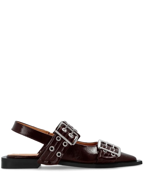 GANNI buckle ballerina shoes - Red - zdjęcie produktu nr 1