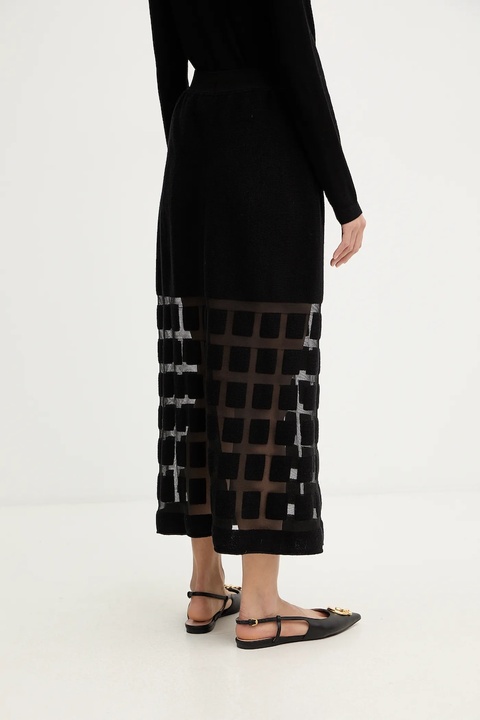 Liviana Conti spódnica wełniana kolor czarny midi rozkloszowana L5WA78 - zdjęcie produktu nr 2