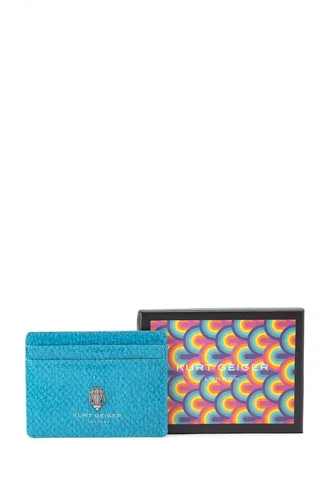 Kurt Geiger London etui na karty skórzane kolor niebieski 9342482719 - zdjęcie produktu nr 1