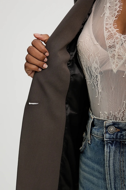 Blugirl Blumarine marynarka i bluzka kolor brązowy jednorzędowa gładka RF5285.T5771 - zdjęcie produktu nr 1