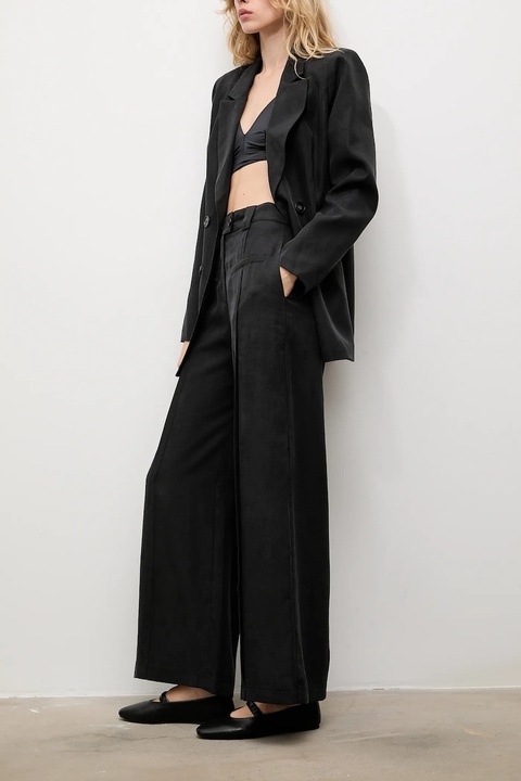 Answear.LAB spodnie damskie kolor czarny szerokie high waist - zdjęcie produktu nr 1