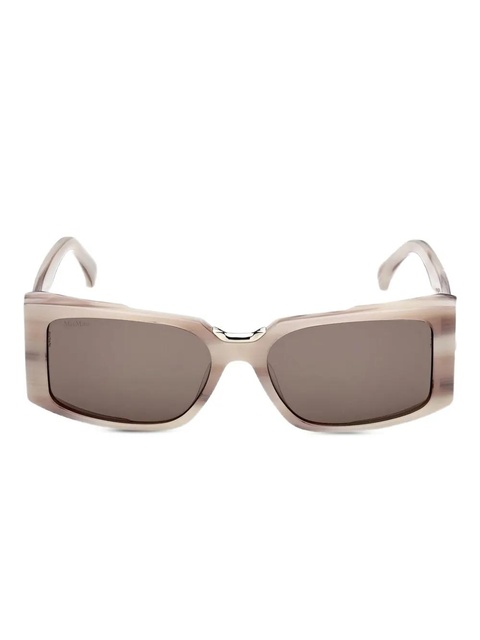 Max Mara Eyewear horn-effect rectangle sunglasses - Brown - zdjęcie produktu nr 2