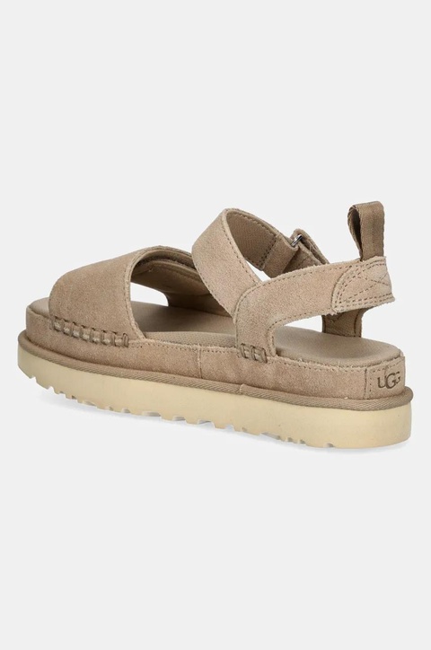 UGG sandały zamszowe Goldenstar damskie kolor beżowy na platformie 1136783-SAN - zdjęcie produktu nr 2