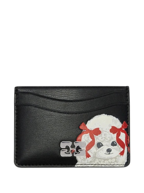 GANNI dog appliqué card holder - Black - zdjęcie produktu nr 1