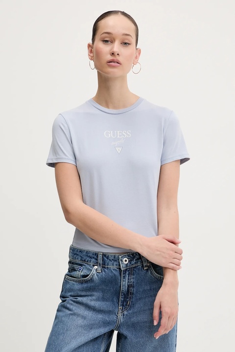 Guess Originals t-shirt bawełniany damski kolor niebieski W5GI56 J1314 - zdjęcie produktu nr 1
