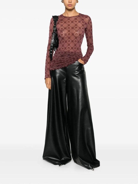 Marine Serre long-sleeve patterned mini dress - Purple - zdjęcie produktu nr 2