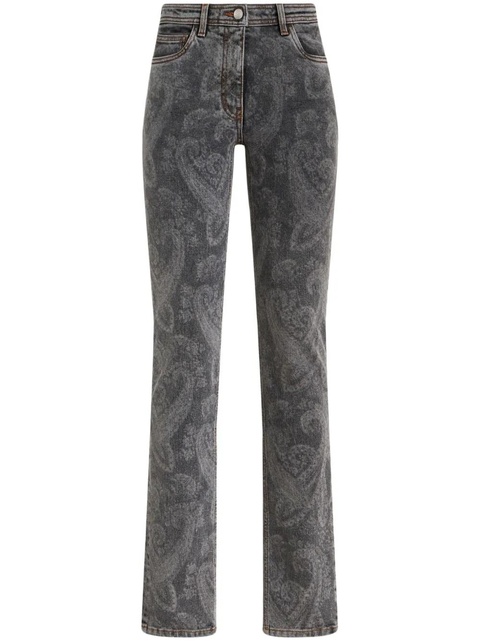 ETRO high-rise paisley-print straight-leg jeans - Grey - zdjęcie produktu nr 1